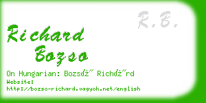 richard bozso business card
