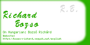 richard bozso business card